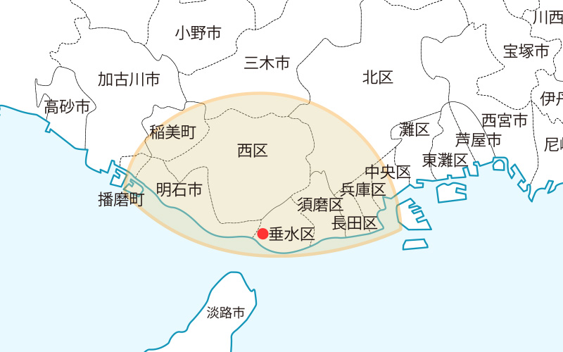 みなとクリニックの訪問エリア